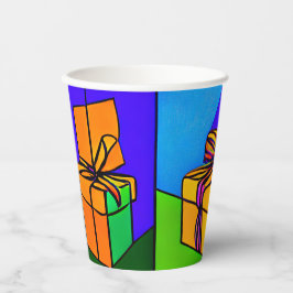 Copos de Aniversário com Desenho de Presente