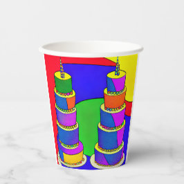Copos de Aniversário com Design de Bolo