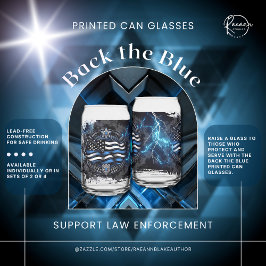 Copos de lata impressos Back the Blue