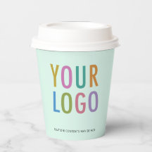 Copos de Papel com Logotipo Empresarial Verde Ment