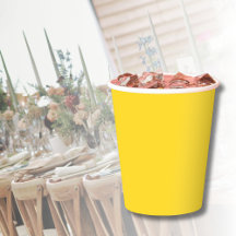 Copos de Papel Cor Sólida Amarelo Sol