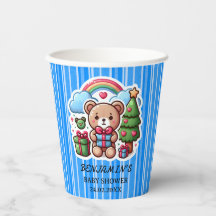 Copos de Papel Cute Teddy Bear Baby Shower