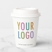 Copos de Papel de 230ml com Tampas e Logotipo Come