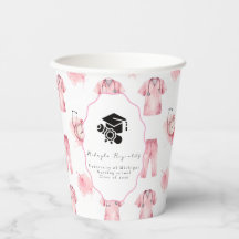 Copos de Papel de Formatura de Enfermeira Rosa Fes
