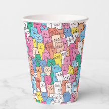 Copos de Papel de Gato, Festa de Gatinho Kitty