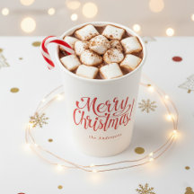 Copos de Papel Moderno Feliz Natal