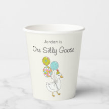 Copos de Papel para 1º Aniversário One Silly Goose