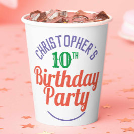 Copos de Papel para Aniversário de 10 anos da Cria