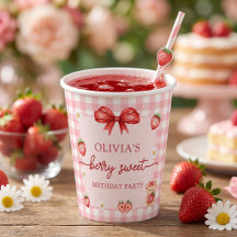 Copos de papel para aniversário de menina doce Bow