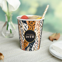 Copos de Papel Safari Boho Copos de Festa com Esta
