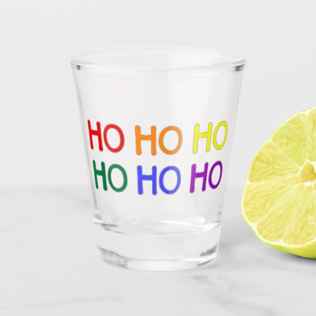 Copos para Shot Ho Ho Ho Arco-íris (Frente)