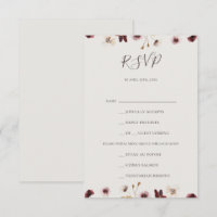 Copper Burgundy Wildflower Beige Menu Choice RSVP