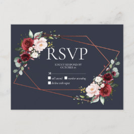 Copper Geométrico Burgundy Azul Sem Menu RSVP