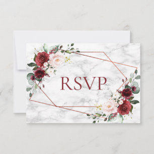Copper Geométrico Burgundy Marble Weding RSVP