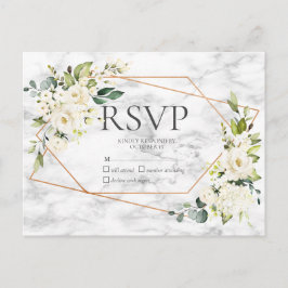 Copper Marble Geométrico White Floral No Menu RSVP