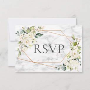 Copper Marble Geométrico White Floral No Menu RSVP