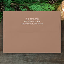 Copper Simple Modern Boho Return Address Christmas