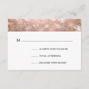 Copper Winter Wonderland Elegant Wedding RSVP