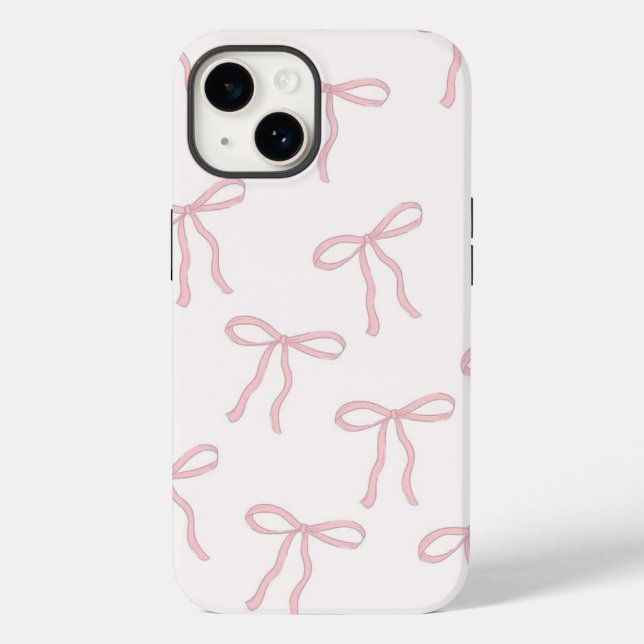 Coque girly rose petits nœuds de papillon (Verso)
