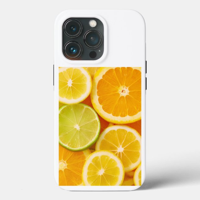 Coque iPhone motif agrumes frais – Citron, orange  (Verso)