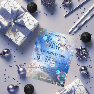 Coquetel Corporativo de Natal Floco de Neve Azul G