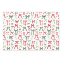 Coquette Christmas Bows Wrapping Paper Red & Green