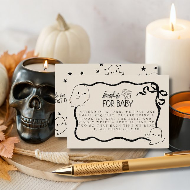 Coquette Little Boo Books para Cartão de Gabinete  (Coquette Little Boo Books for Baby Enclosure Card)