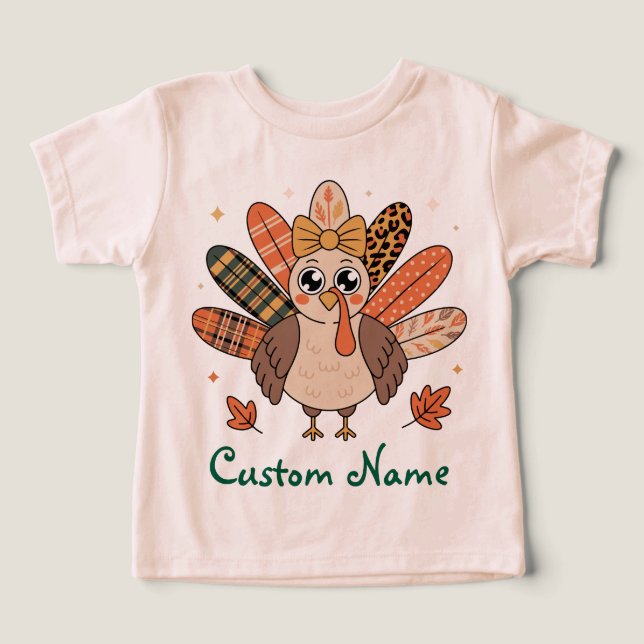 Coquette Thanksgiving Unisex Custom Turkey Bow Fal (Design frontal)
