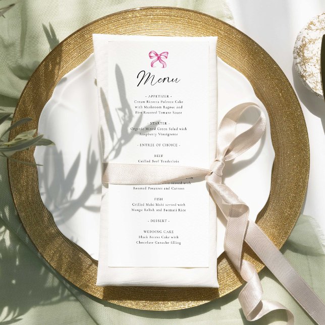Coquette Wedding Menu Elegante Simples (Criador carregado)