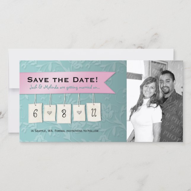 Cor ajustável: DIY Salvar Cartões com fotos de Dat (Frente)