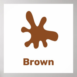 Cor castanha com palavras poster