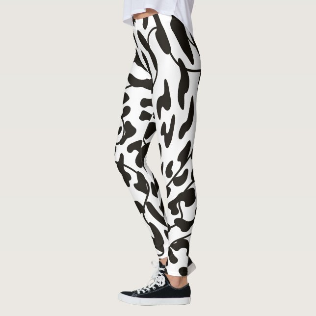 Cor da água Pele de vaca Leggings (Esquerda)