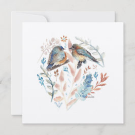 Cor d'água do Casal Bluebird doce com Floral