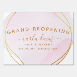 Cor d'água Rosa Dourada Círculo Salão Reabrindo