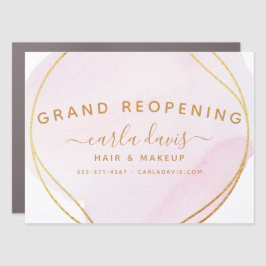Cor d'água Rosa Dourada Círculo Salão Reabrindo