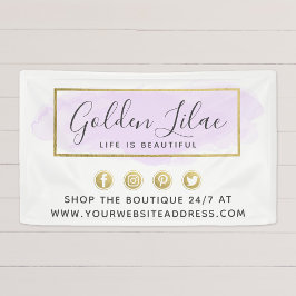 Cor d'água roxa e Gema Geométrico Dourado Moderno