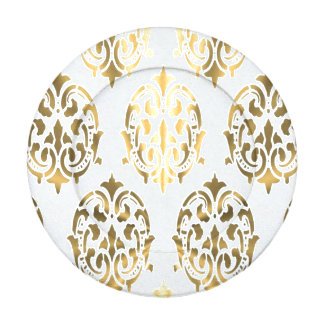 Cor damasco Dourado e branca do vintage