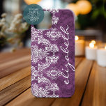 Cor damasco e Nome da Vintage Plum<br><div class="desc">Um padrão de vintage com um design de tendência com cores de tom de joia e elegância. Os itens são mais fáceis de personalizar quando você substitui todos os textos e fotos primeiro. Se a sua arte ainda precisar ser ajustada, clique no botão Personalizar este. Isso vai levá-lo a uma...</div>