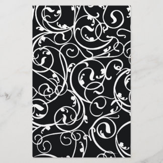 Cor damasco Elegante de Vintage em Preto e Branco