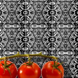 Cor damasco Elegante preto e branco