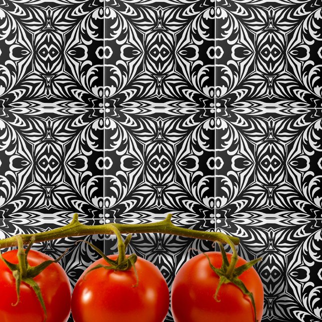 Cor damasco Elegante preto e branco (Criador carregado)