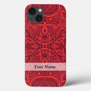 Cor damasco tribal vermelha