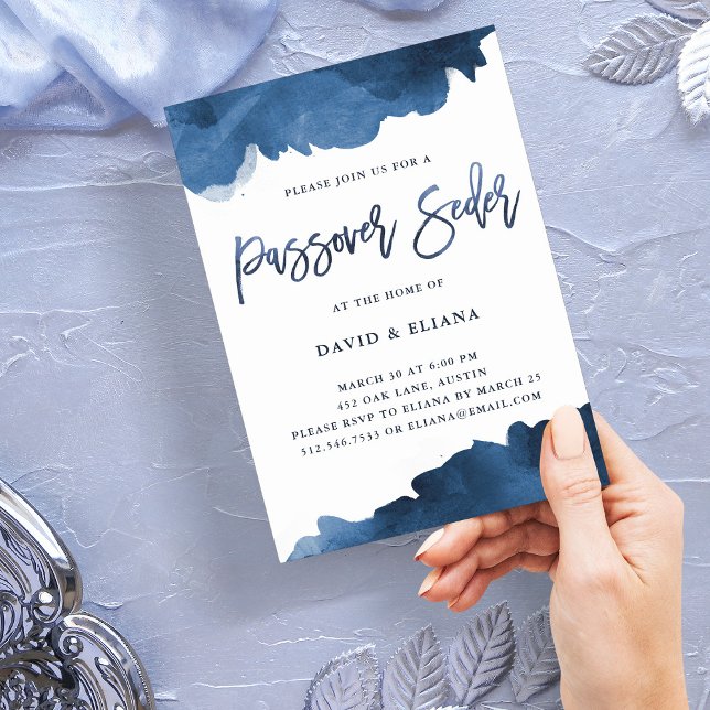 Cor de Água Azul Moderna | Convite para o transpor (Criador carregado)