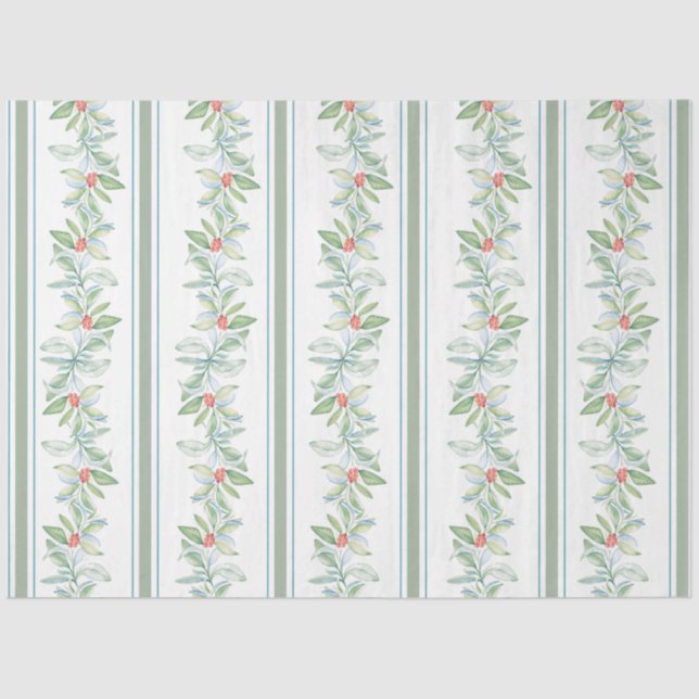 Cor de Água Botânica do Papel Tecido Feriado (Frente )