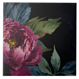 Cor de água floral rosa escura elegante