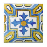 Cor de Água Padrão do Mediterrâneo Azul e Amarelo<br><div class="desc">Apresentando o Azulejo de Cores Aquáticas Padradas de Azul e Amarelo Mediterrâneo para uma declaração realmente notável e artística em sua cozinha! Com suas matizes arrojadas de padrão azul e amarelo em um efeito de aquarela, esses azulejos exclusivos criam um aspecto exótico, mas eterno, que certamente será um início de...</div>