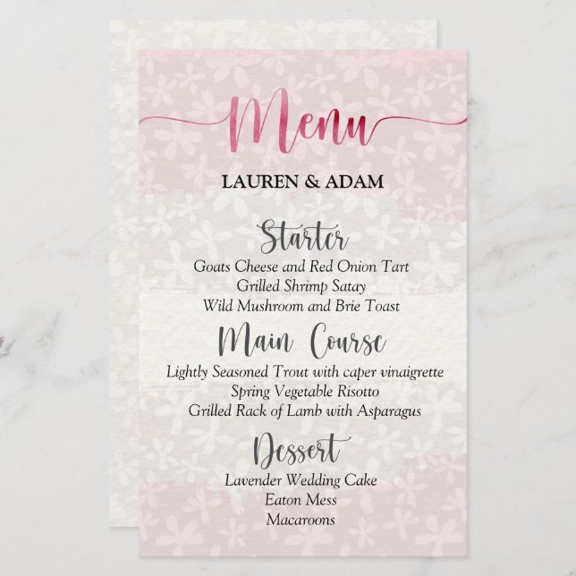 Cor-de-água rosa com borrão (Frente/Verso)