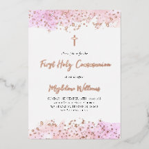 cor-de-água rosa Primeira Comunhão Santa
