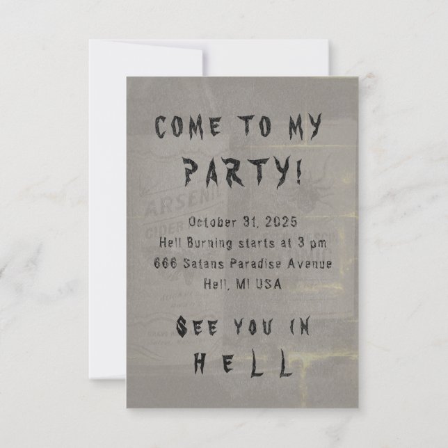 COR DE MUDANÇA Tônica Halloween - Convites / RSVP (Verso)