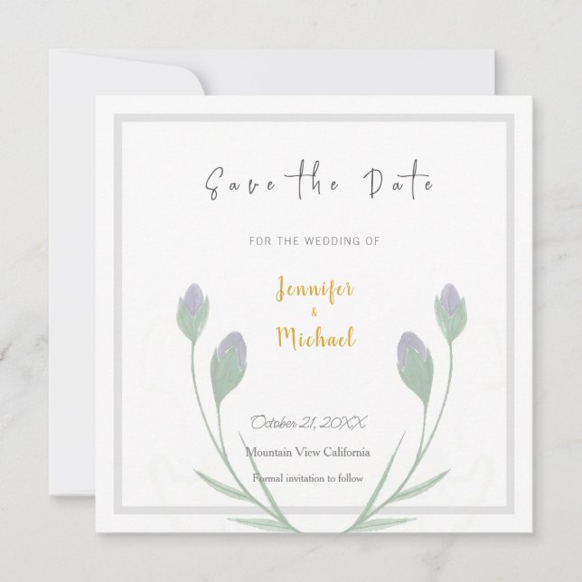 Cor de Ouro de Casamento Caligrafia Roteiro Salve  (Frente)